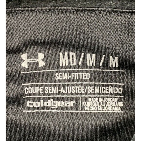 Cold Gear Under Armour Hoodie M Semi-Fitted Unisex Adults Gray Yellow Logo - Picture 3 of 14